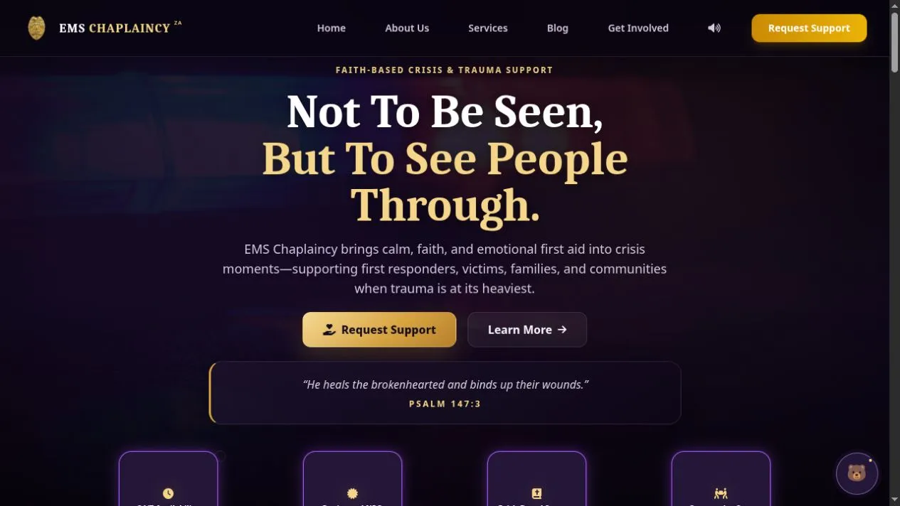 EMS Chaplaincy website homepage